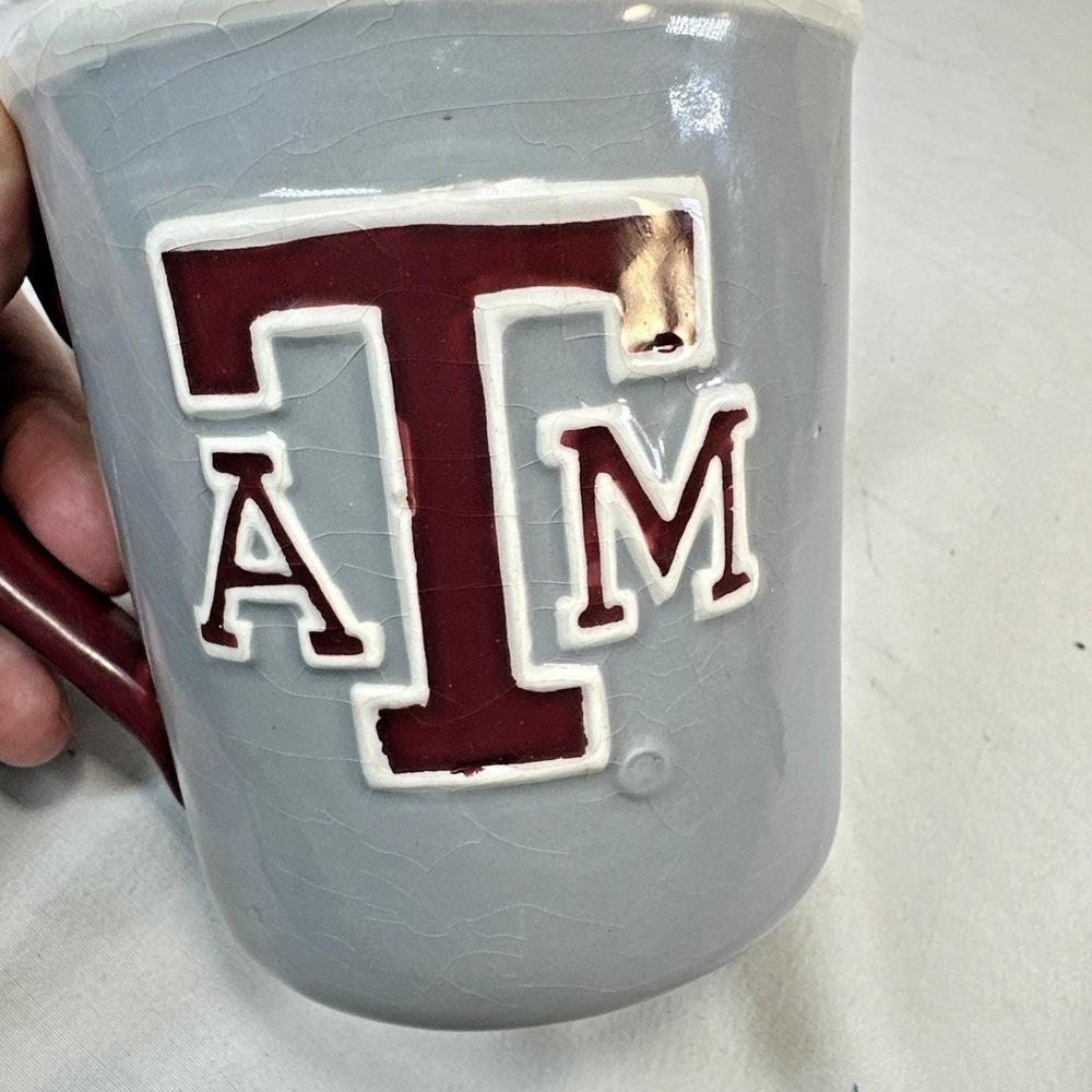 Texas A&M Aggies Reveille 3D Sculpted Ceramic Mug Grey Maroon Mascot Coffee Cup - Picture 6 of 12